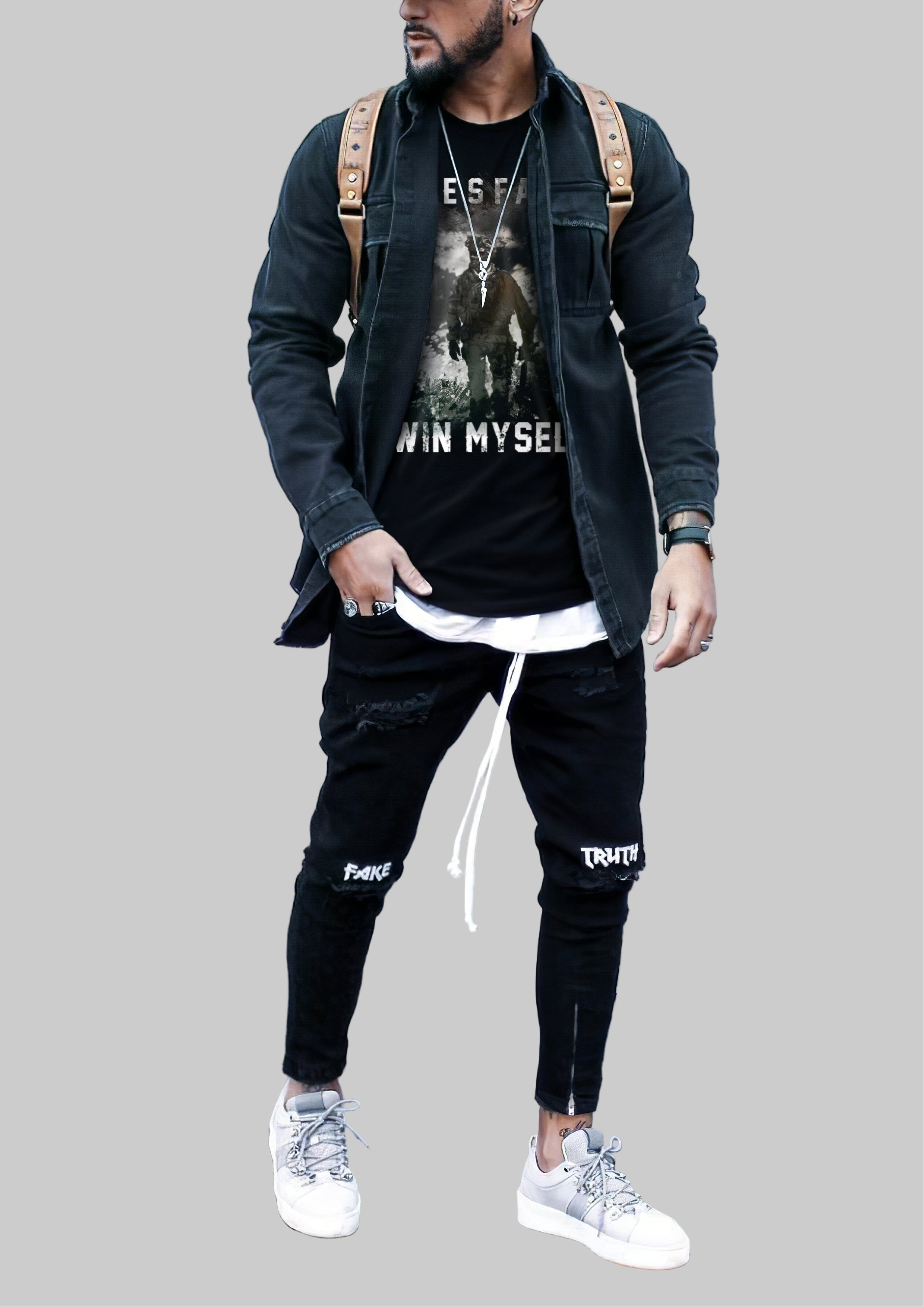 FesFas special forces-print T-shirt | Black