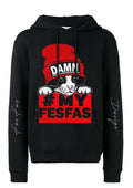 FesFas red cap cat-print Hoodie | Black