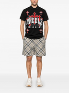 FesFas Angel-print Polo Shirt | Black