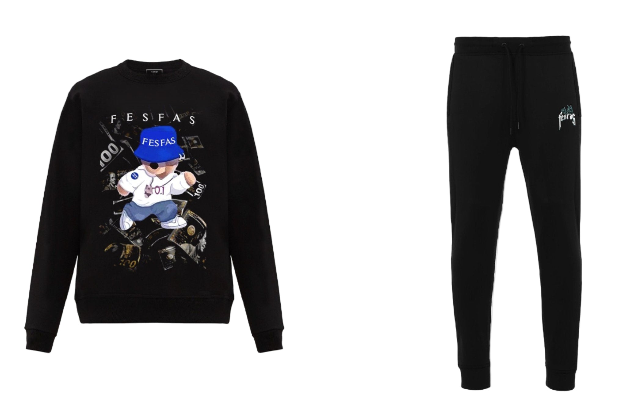 FesFas Bear-print Sweatshirt | Black