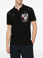 FesFas Angel-print Polo Shirt | Black
