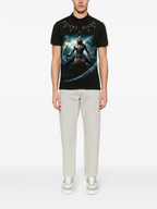 FesFas Anubis-print Polo Shirt | Black