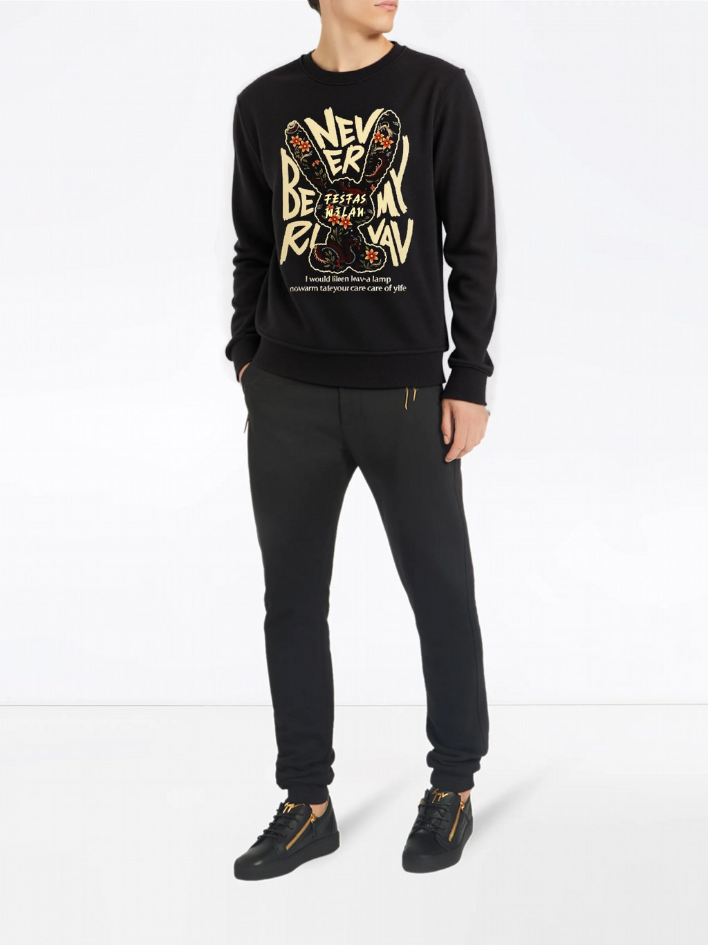 FesFas bunny-print Sweatshirt | Black