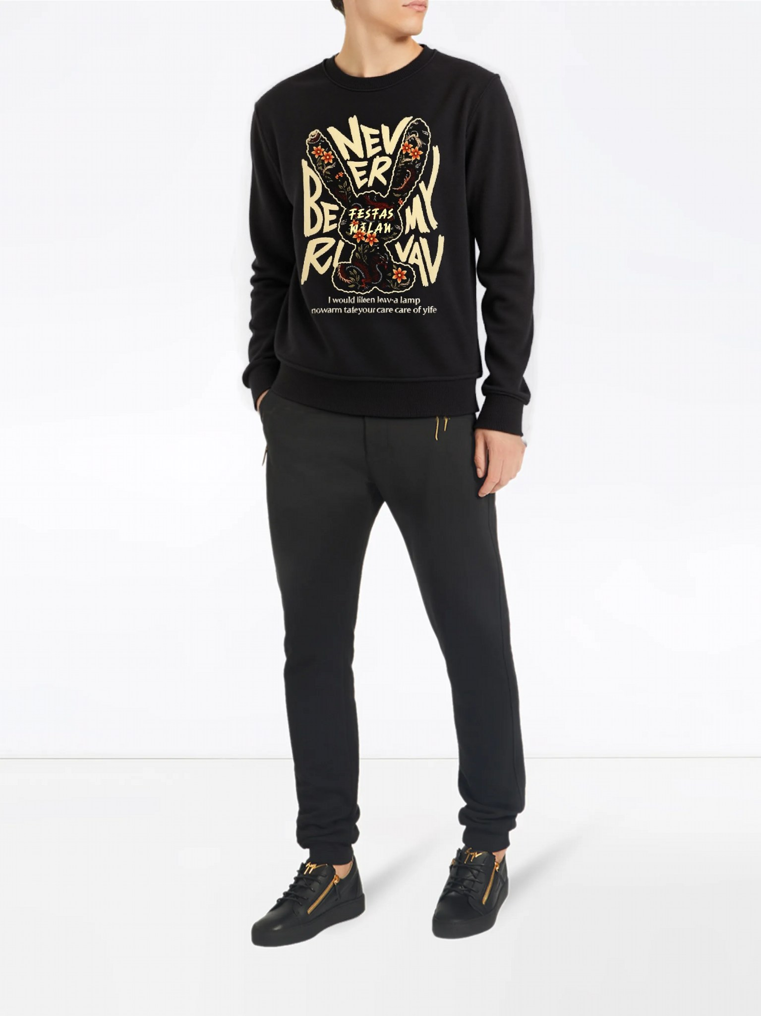 FesFas bunny-print Sweatshirt | Black