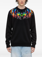 FesFas Feathers-print Sweatshirt Set | Black