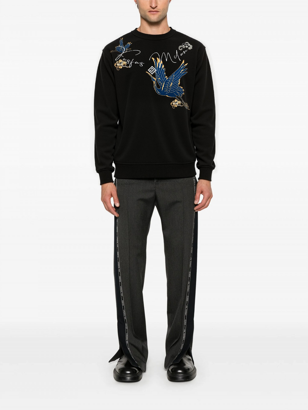 FesFas crane-print Sweatshirt | Black