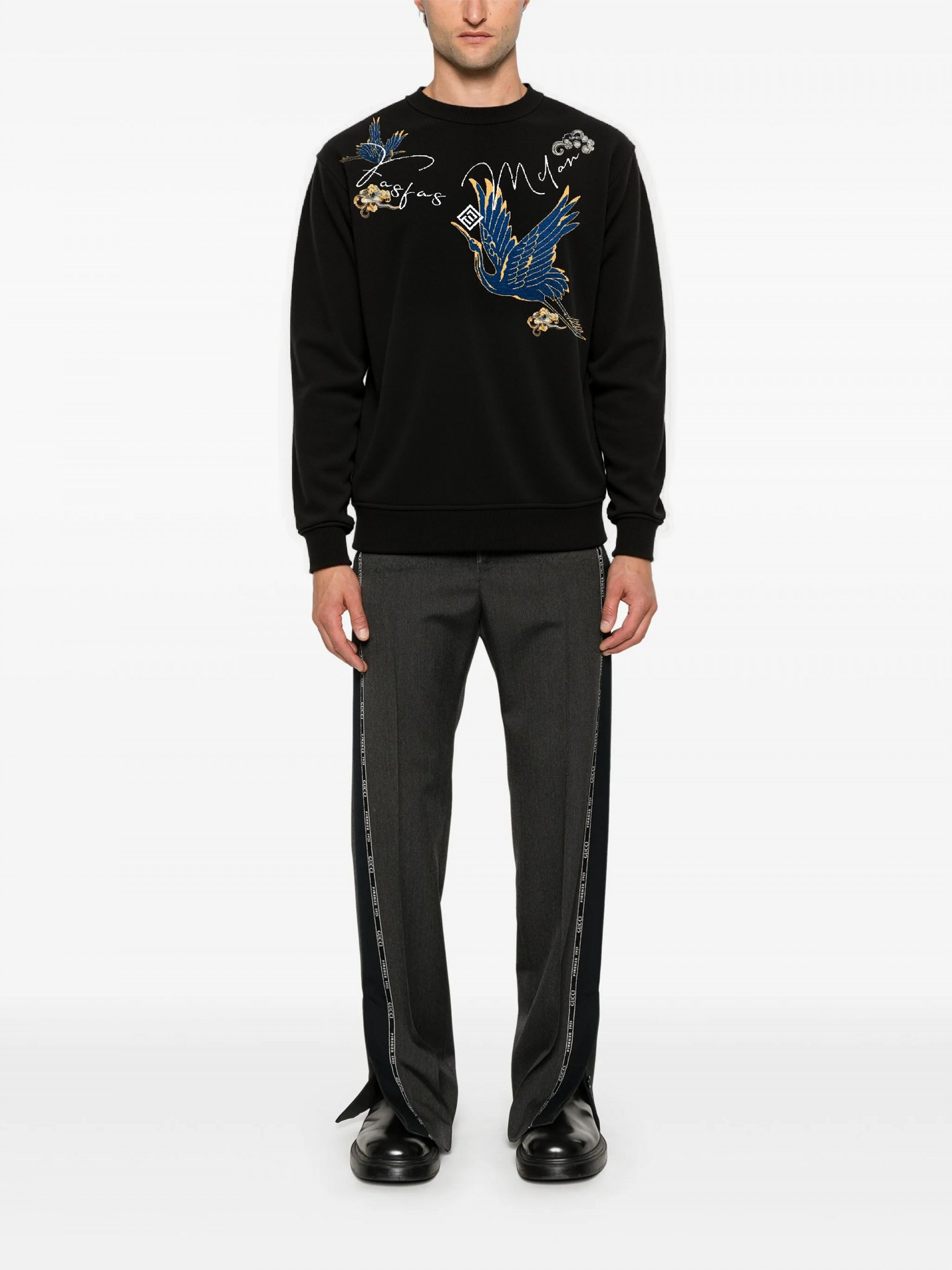 FesFas crane-print Sweatshirt | Black