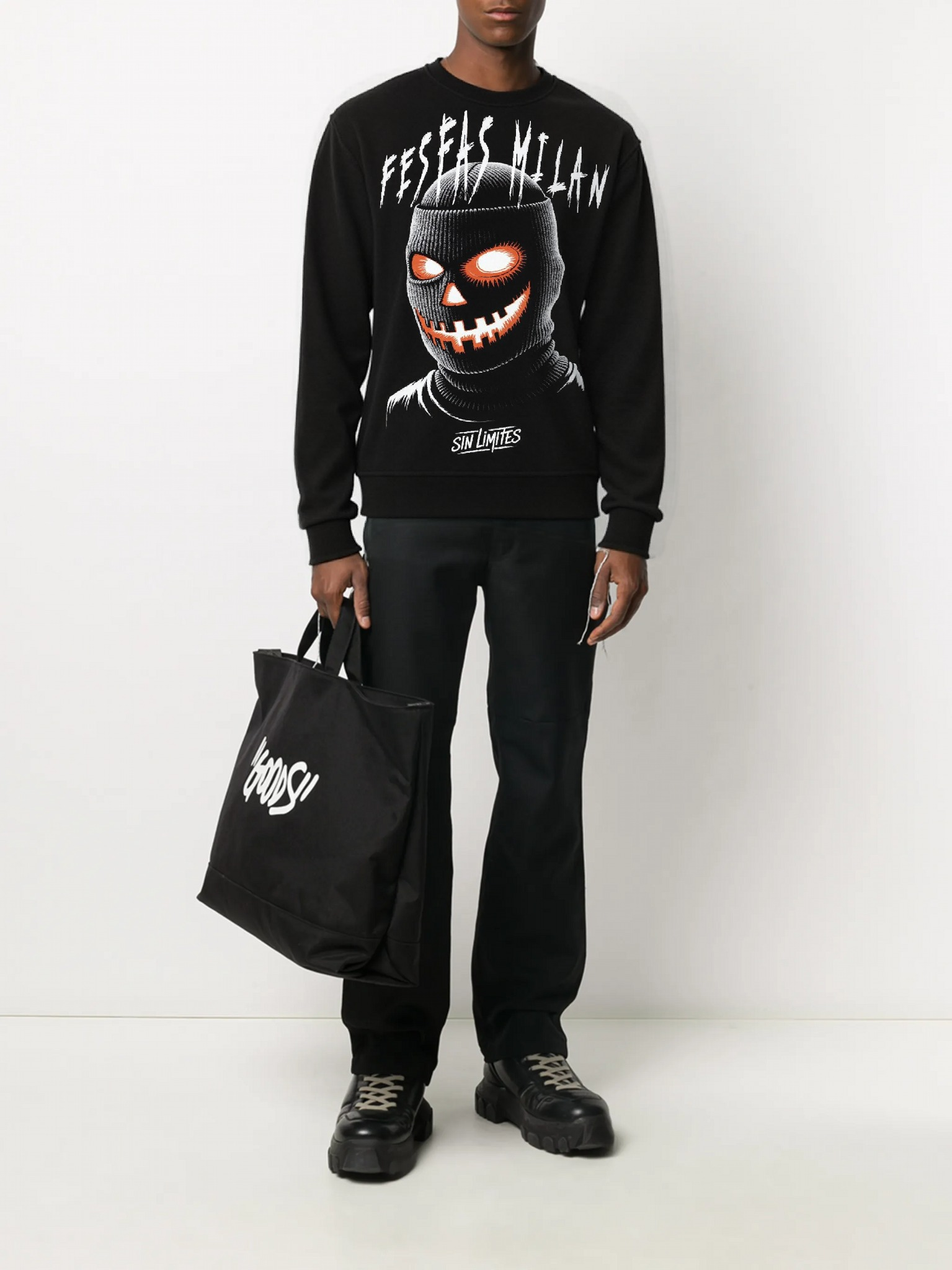 FesFas mask-print Sweatshirt | Black