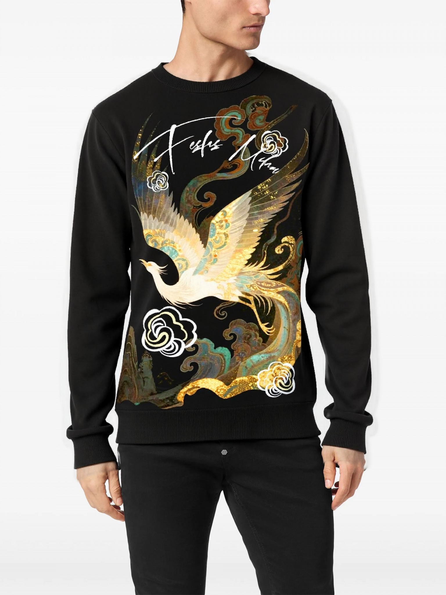 FesFas phoenix-print Sweatshirt | Black