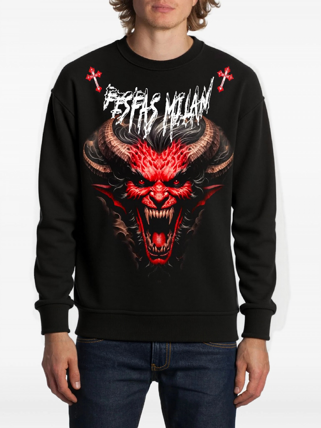 FesFas devil-print Sweatshirt | Black