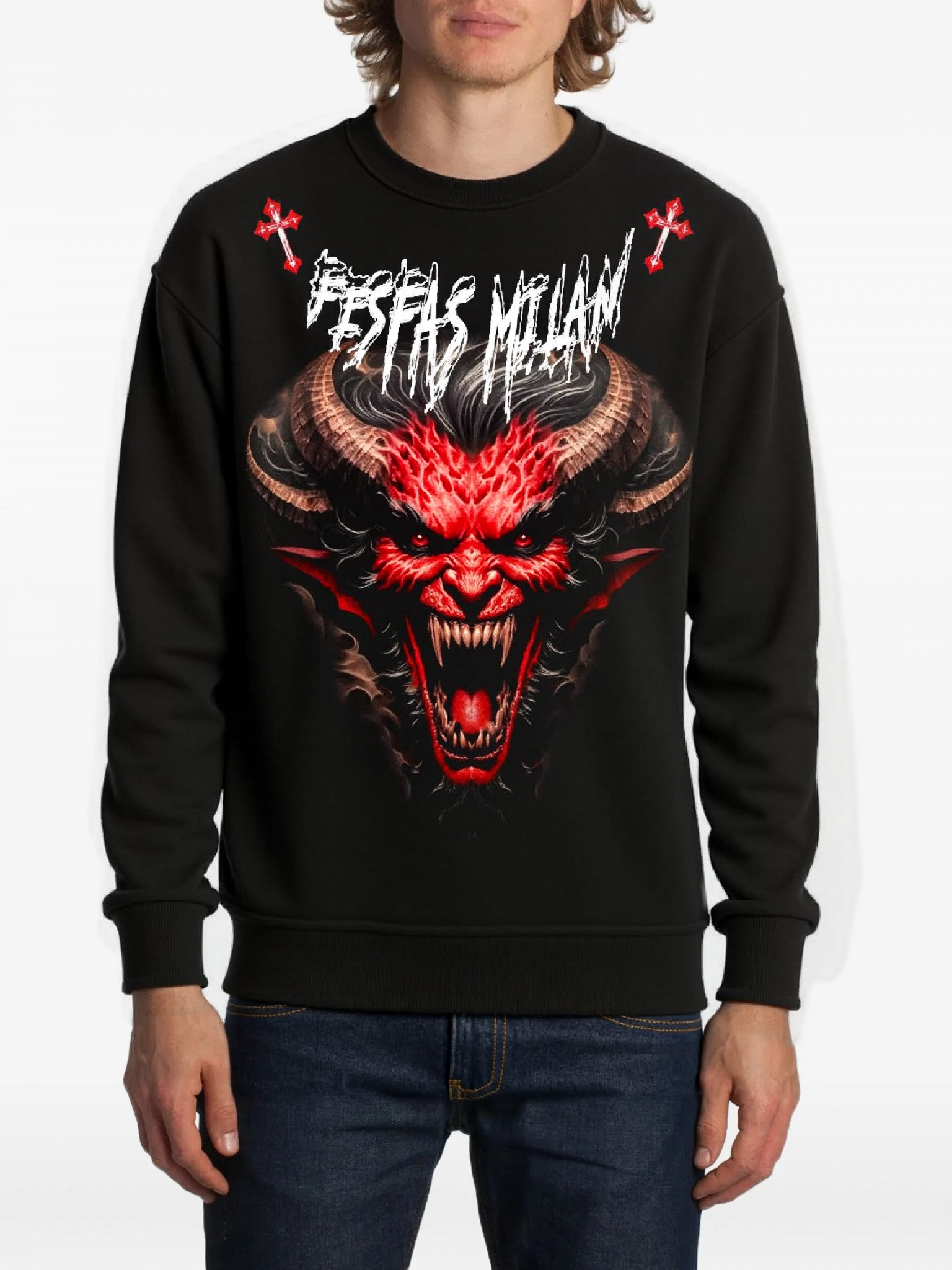 FesFas devil-print Sweatshirt | Black