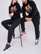 FesFas family bear-print Hoodie | Black