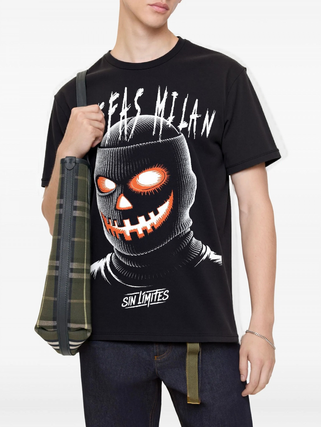 FesFas pumpkin mask-print T-shirt | Black