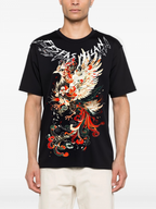 FesFas flame phoenix-print T-shirt | Black