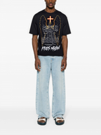FesFas angel-print T-shirt | Black