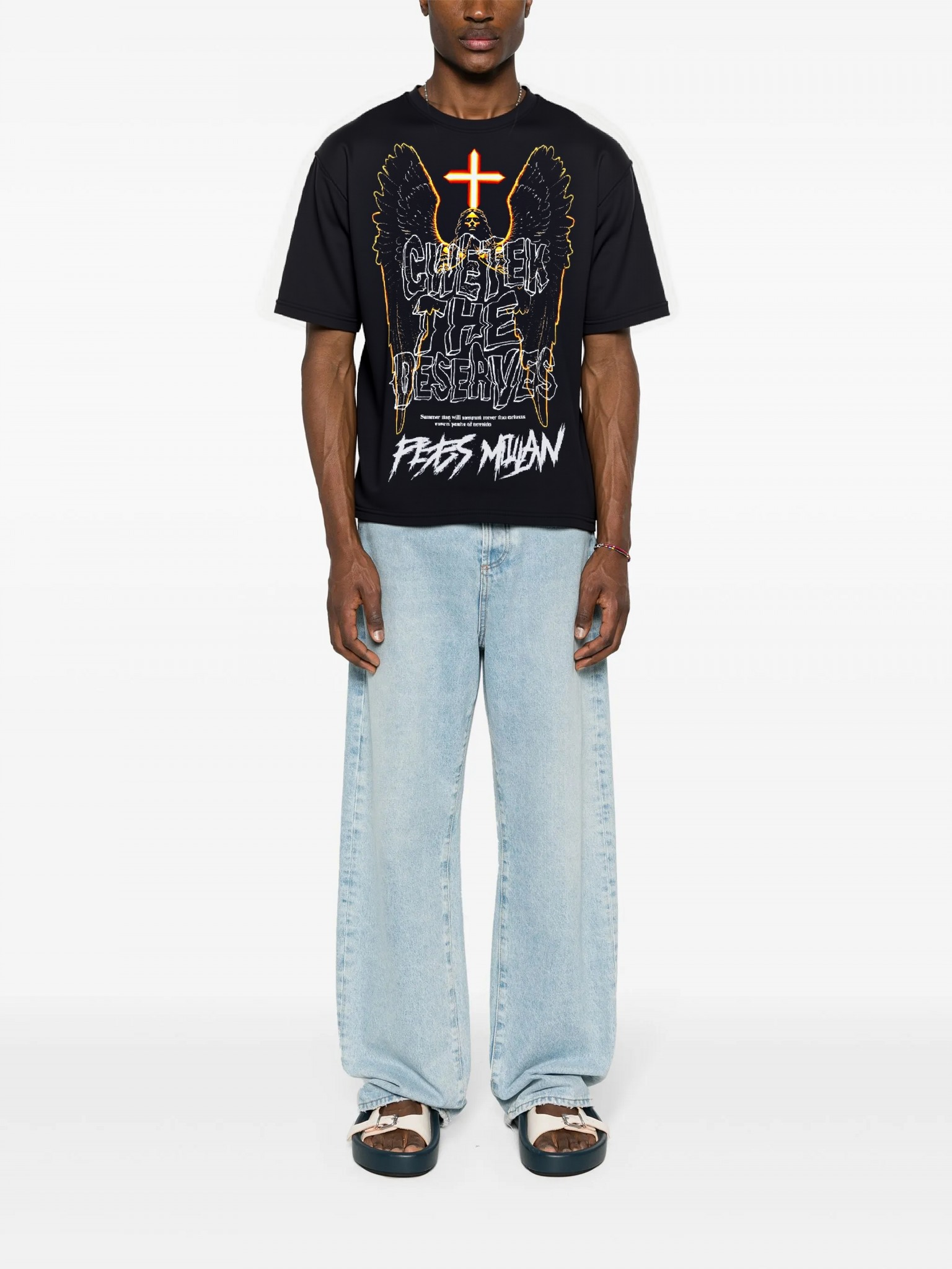 FesFas angel-print T-shirt | Black | Men