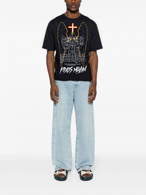 FesFas angel-print T-shirt | Black | Men