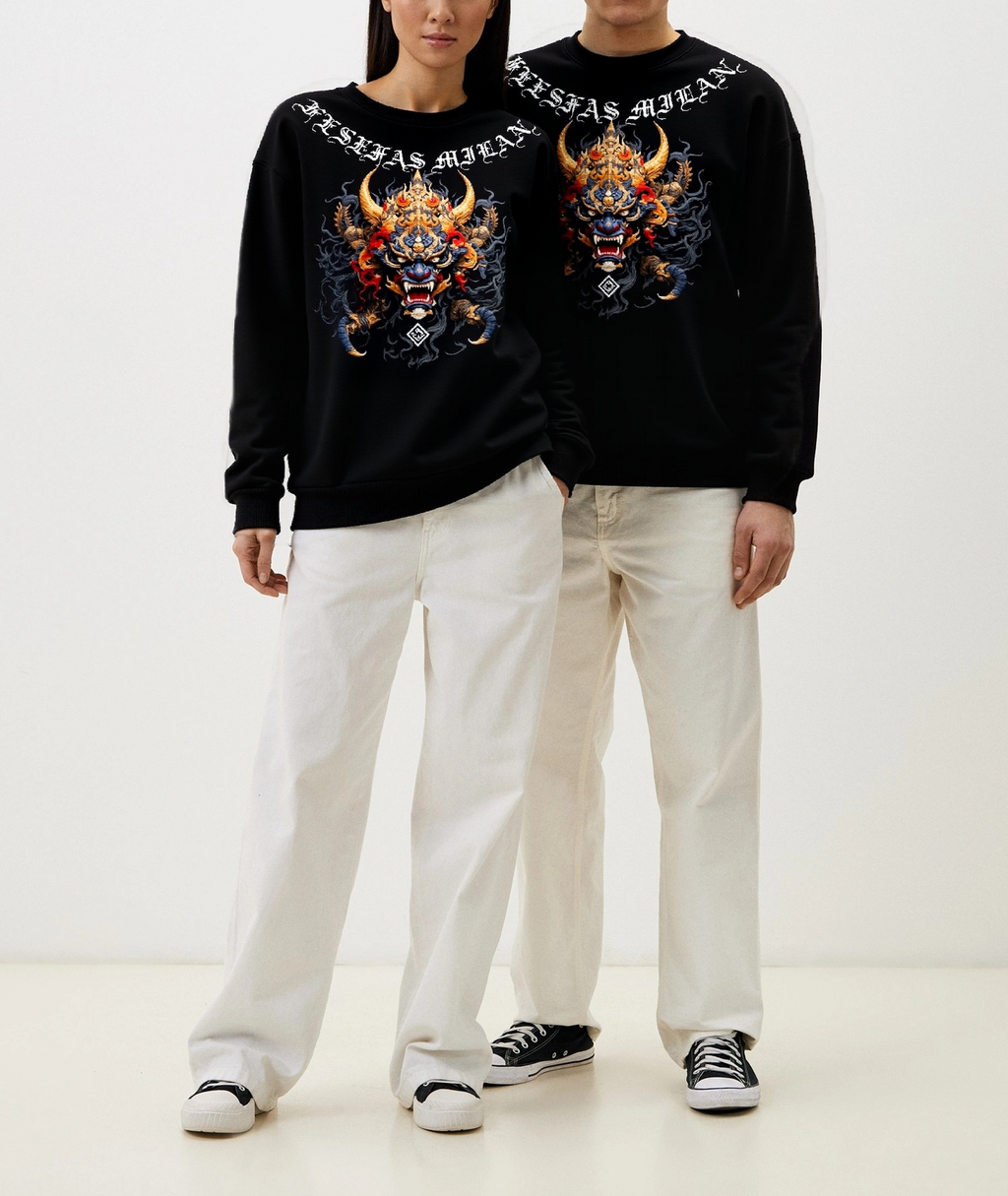 FesFas dragon-print Sweatshirt | Black