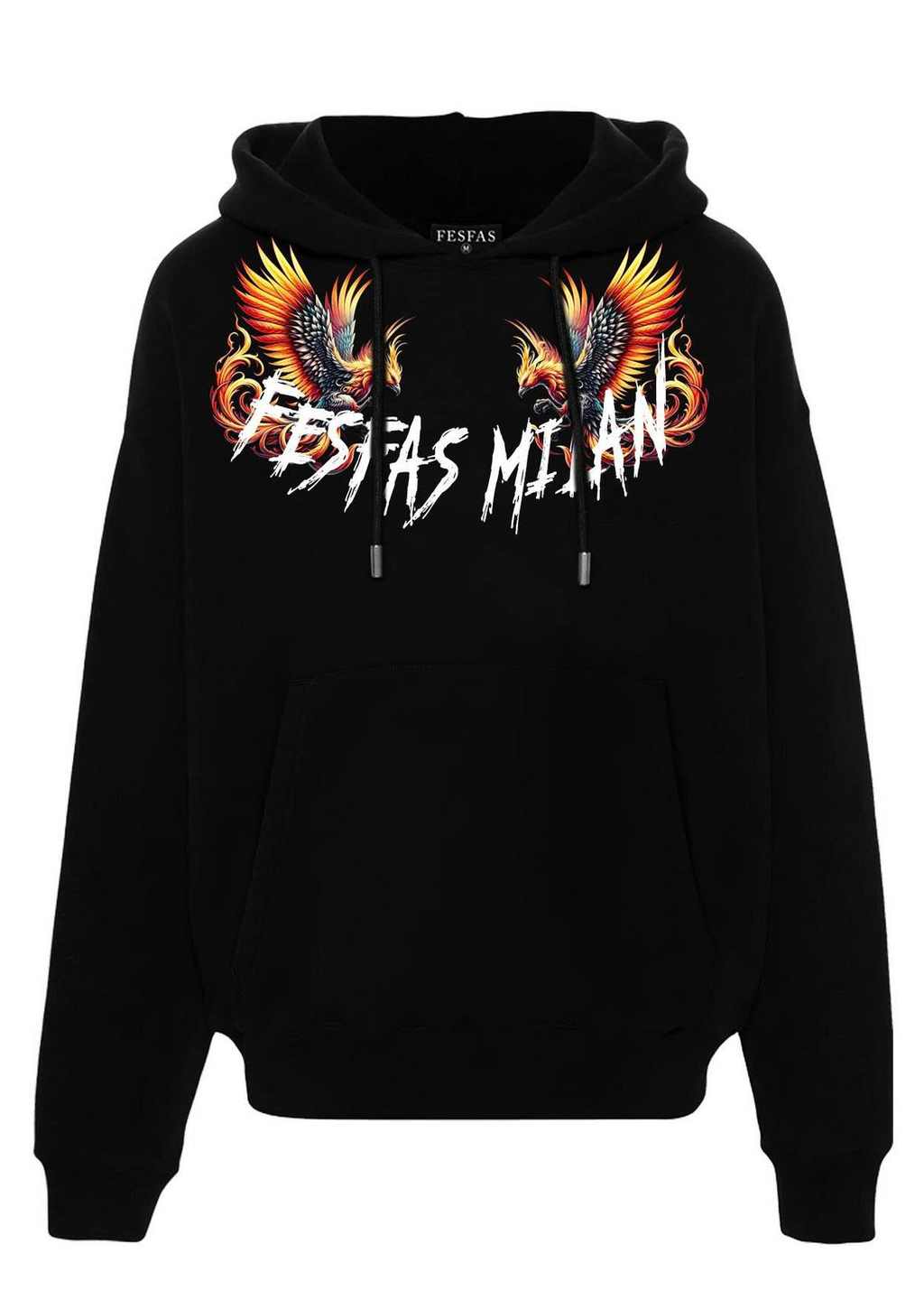 FesFas flamme phoenix-print Hoodie | Black