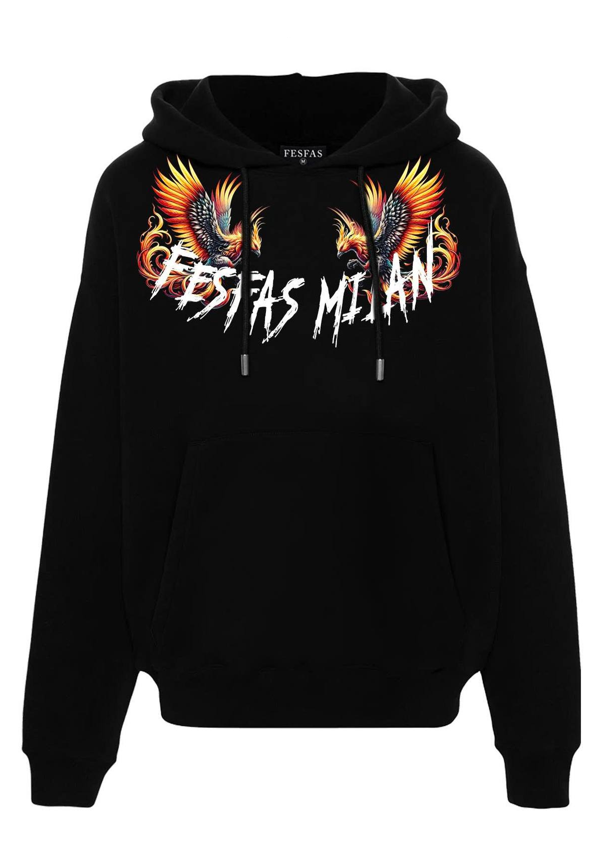 FesFas flamme phoenix-print Hoodie | Black