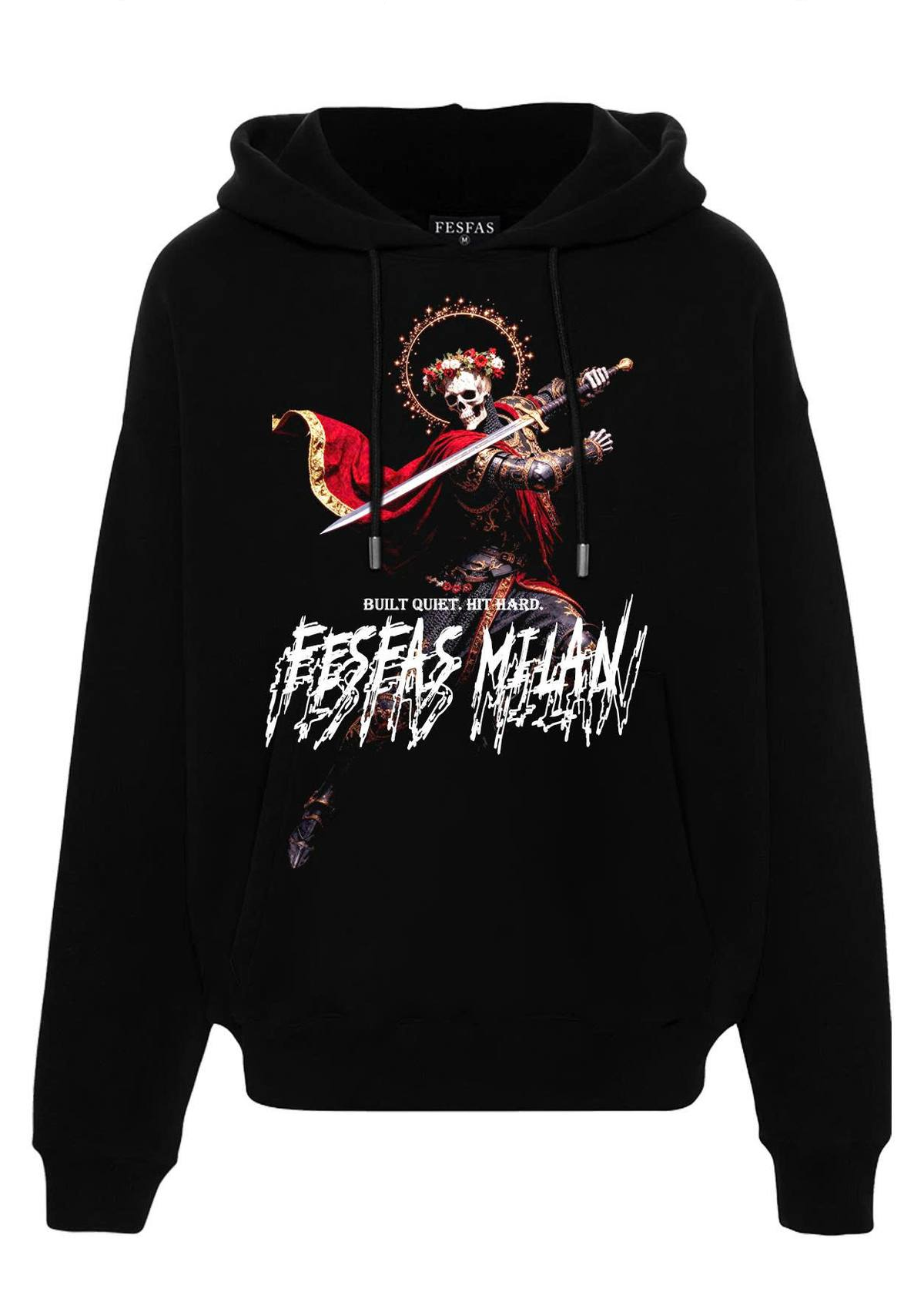 FesFas bone knight-print Hoodie | Black