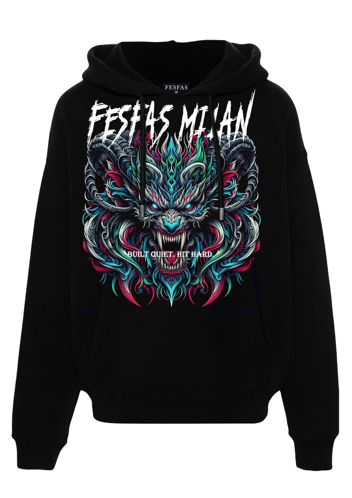 FesFas dragon-print Hoodie | Black