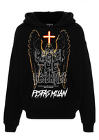 FesFas angel-print Hoodie | Black