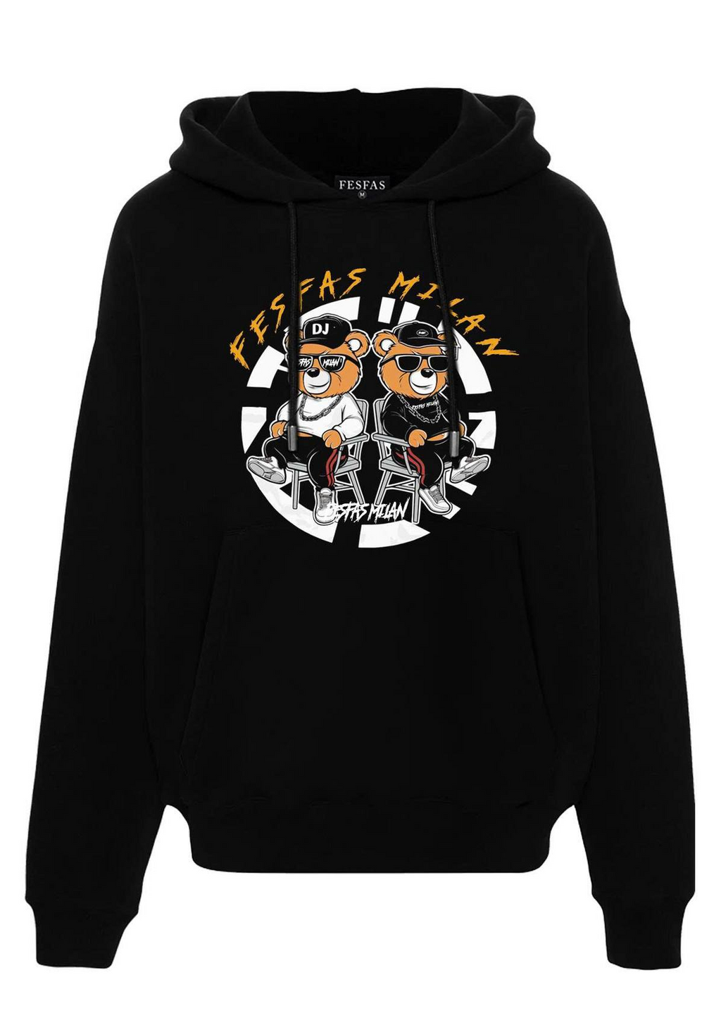 FesFas bear-print Hoodie | Black