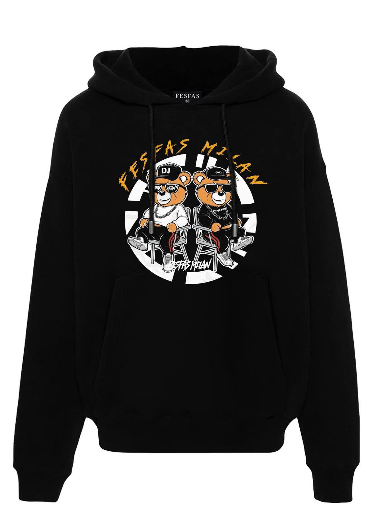 FesFas bear-print Hoodie | Black