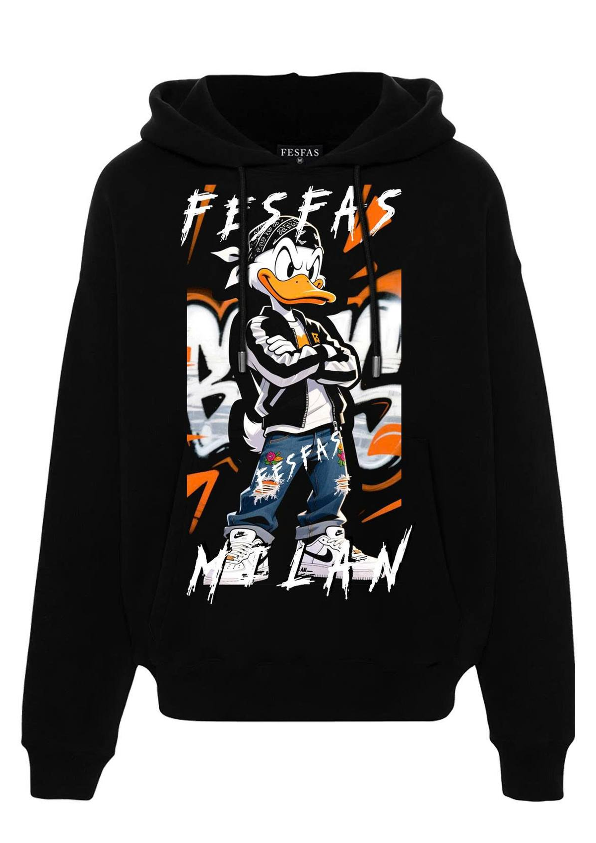 FesFas cartoon-print Hoodie | Black