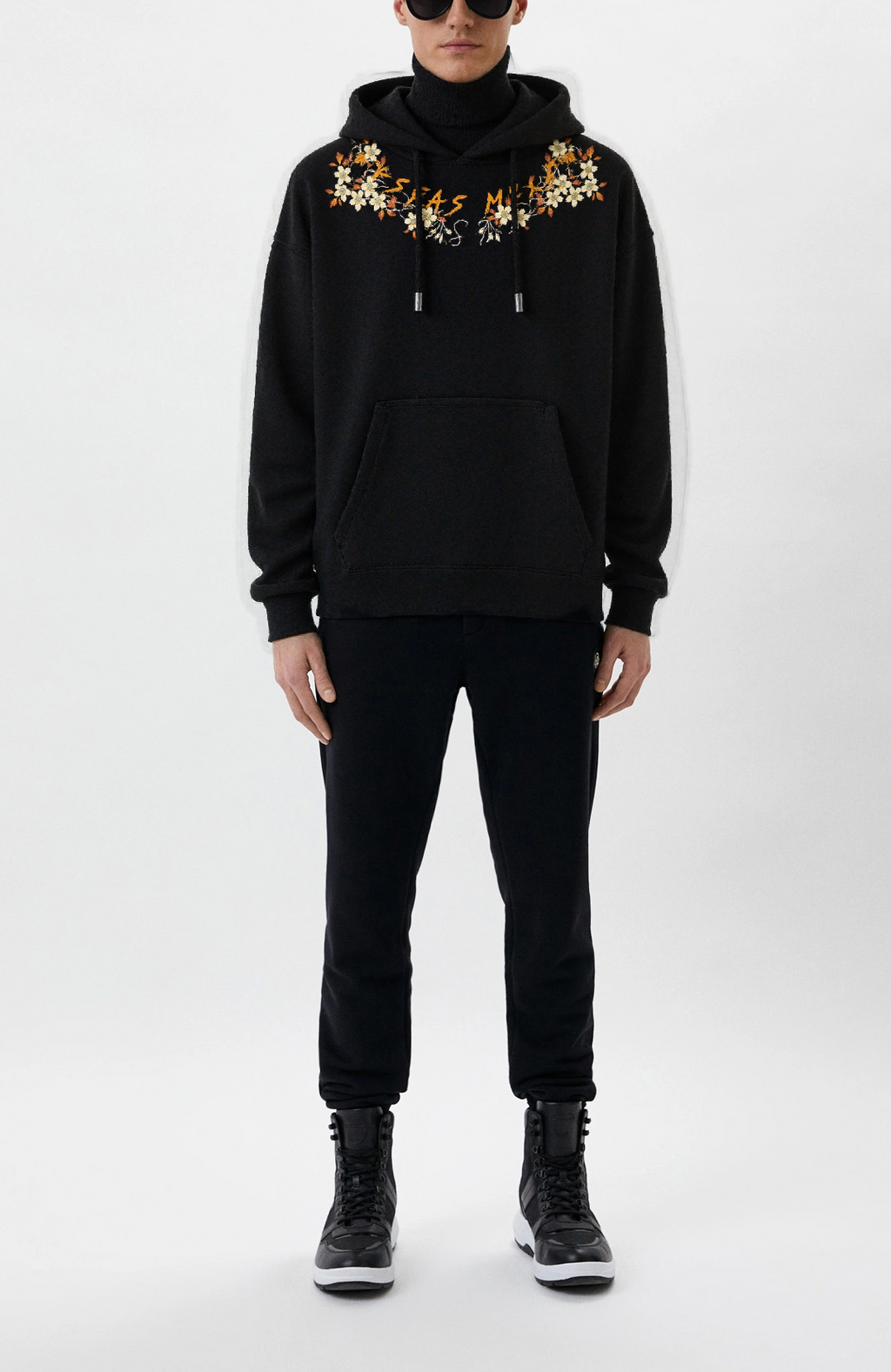 FesFas flowers-print Hoodie | Black
