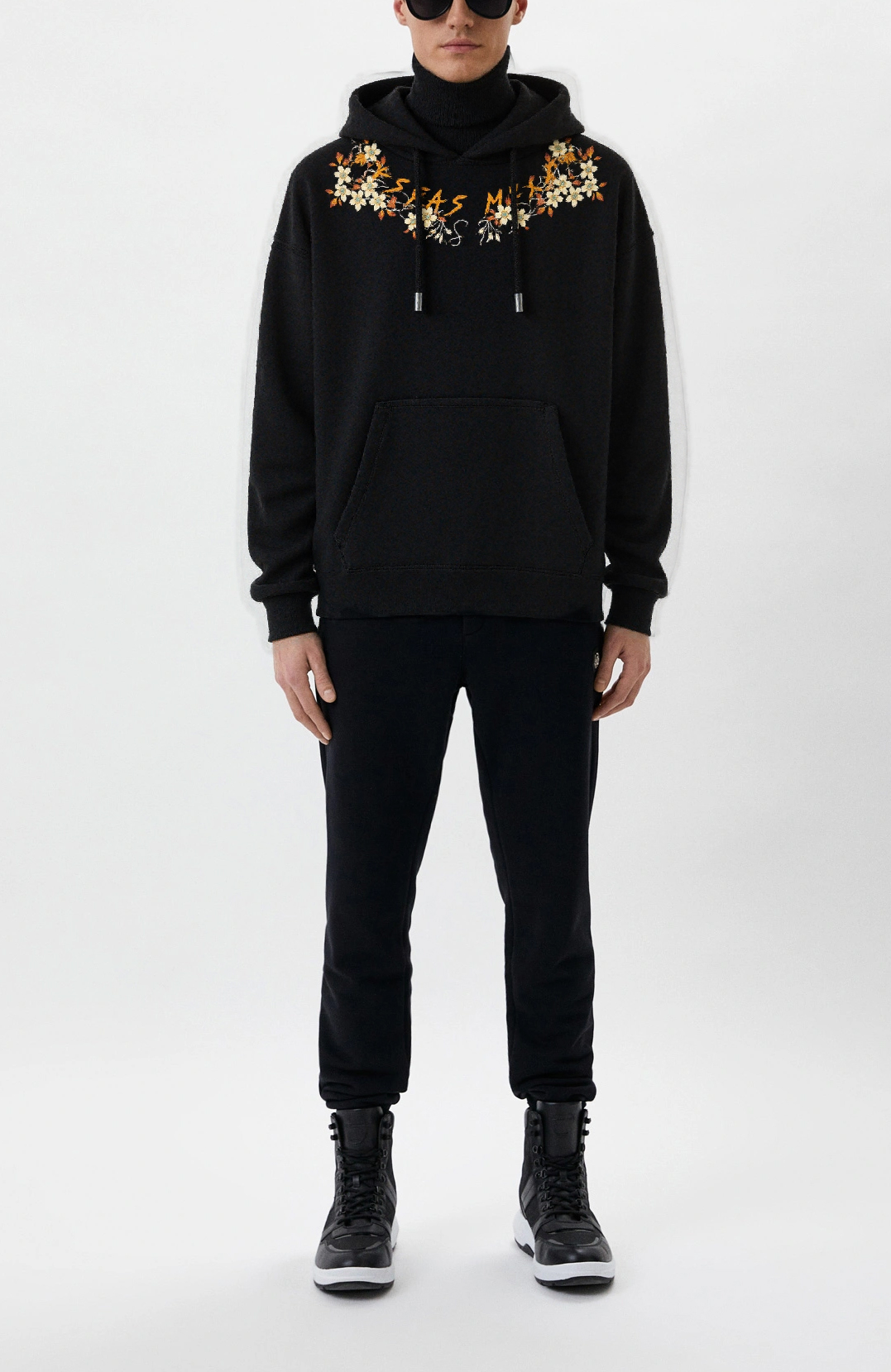 FesFas flowers-print Hoodie | Black