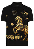 FesFas horse-print Polo Shirt | Black