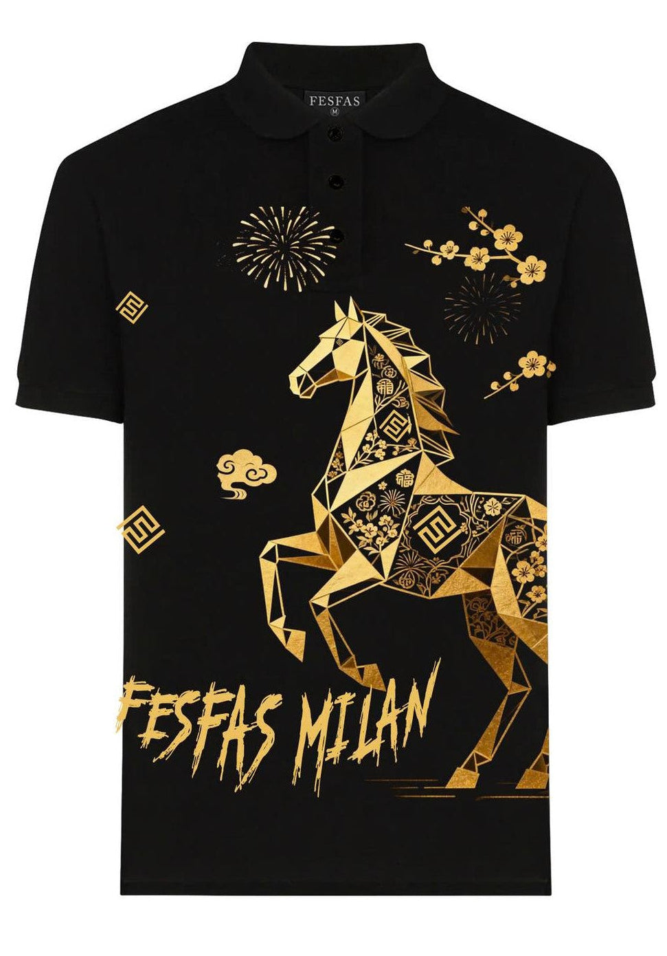 FesFas horse-print Polo Shirt | Black
