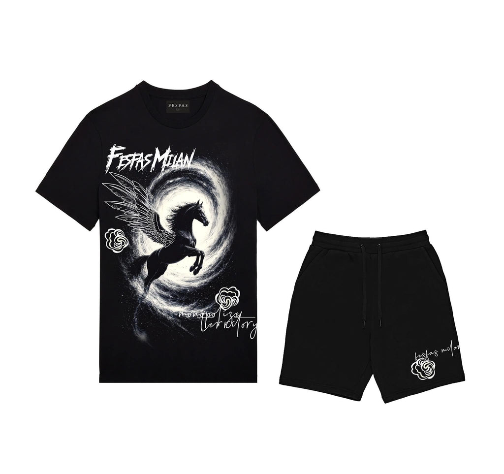 FesFas horse-print T-shirt Set | Black | Men
