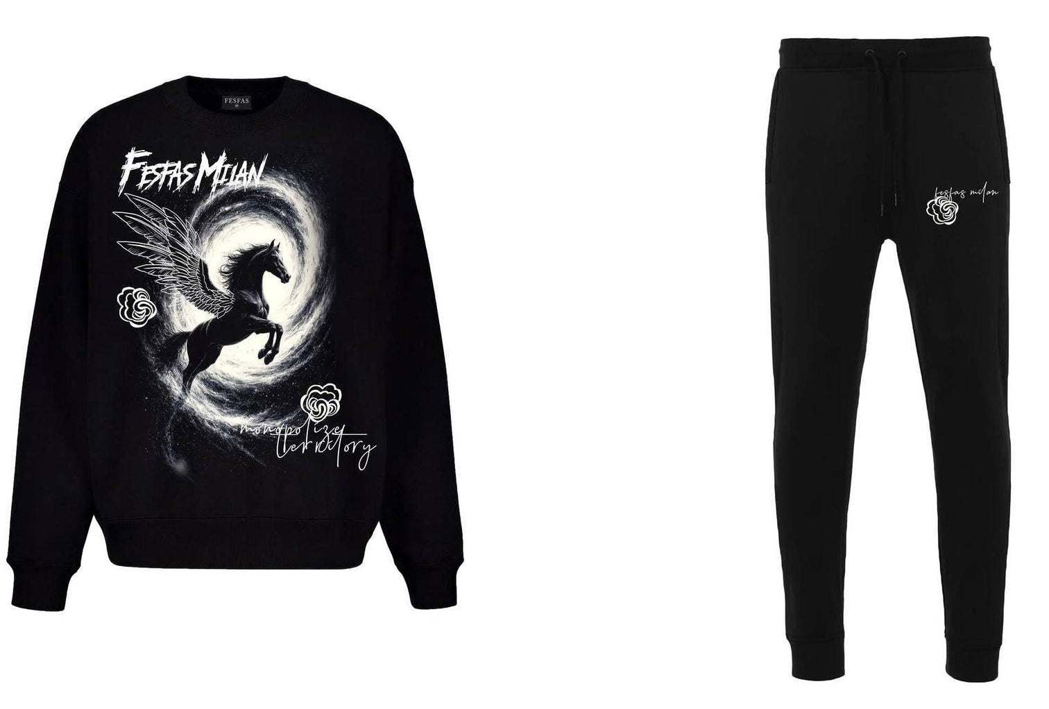 FesFas horse-print Sweatshirt Set | Black | Men