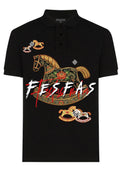 FesFas horse-print Polo Shirt | Men | Black