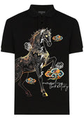 FesFas horse-print Polo Shirt | Men | Black