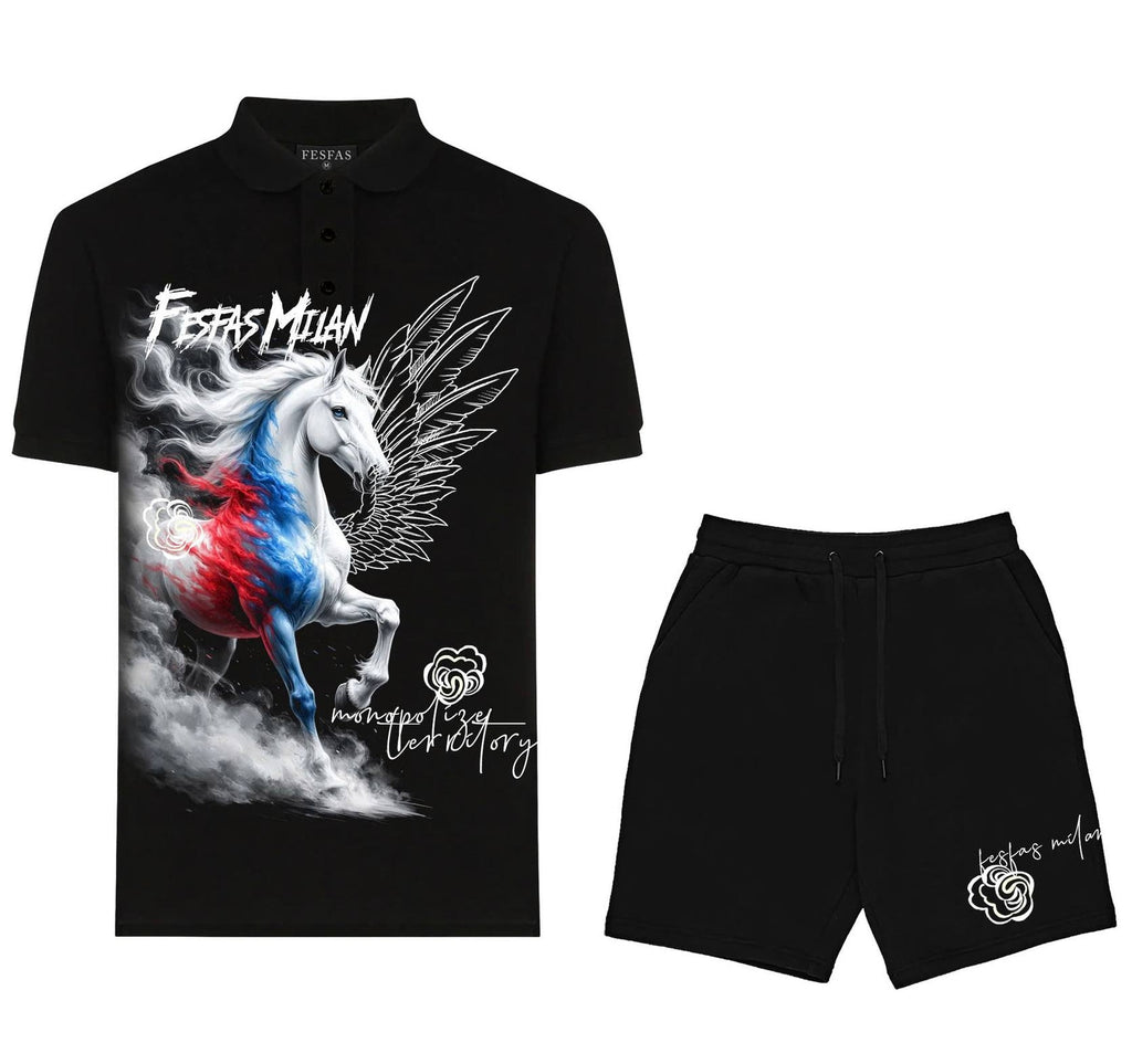 FesFas horse-print Polo Set | Men | Black