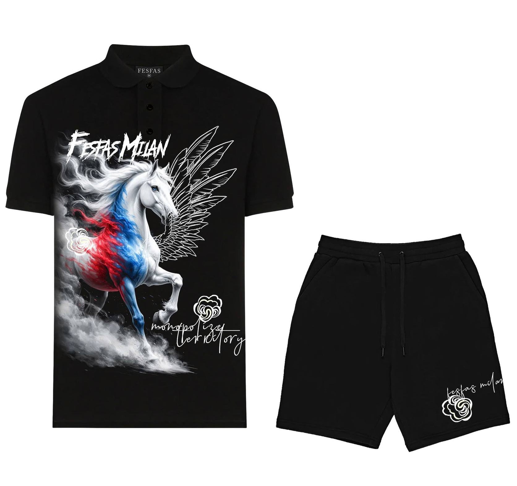 FesFas horse-print Polo Set | Men | Black