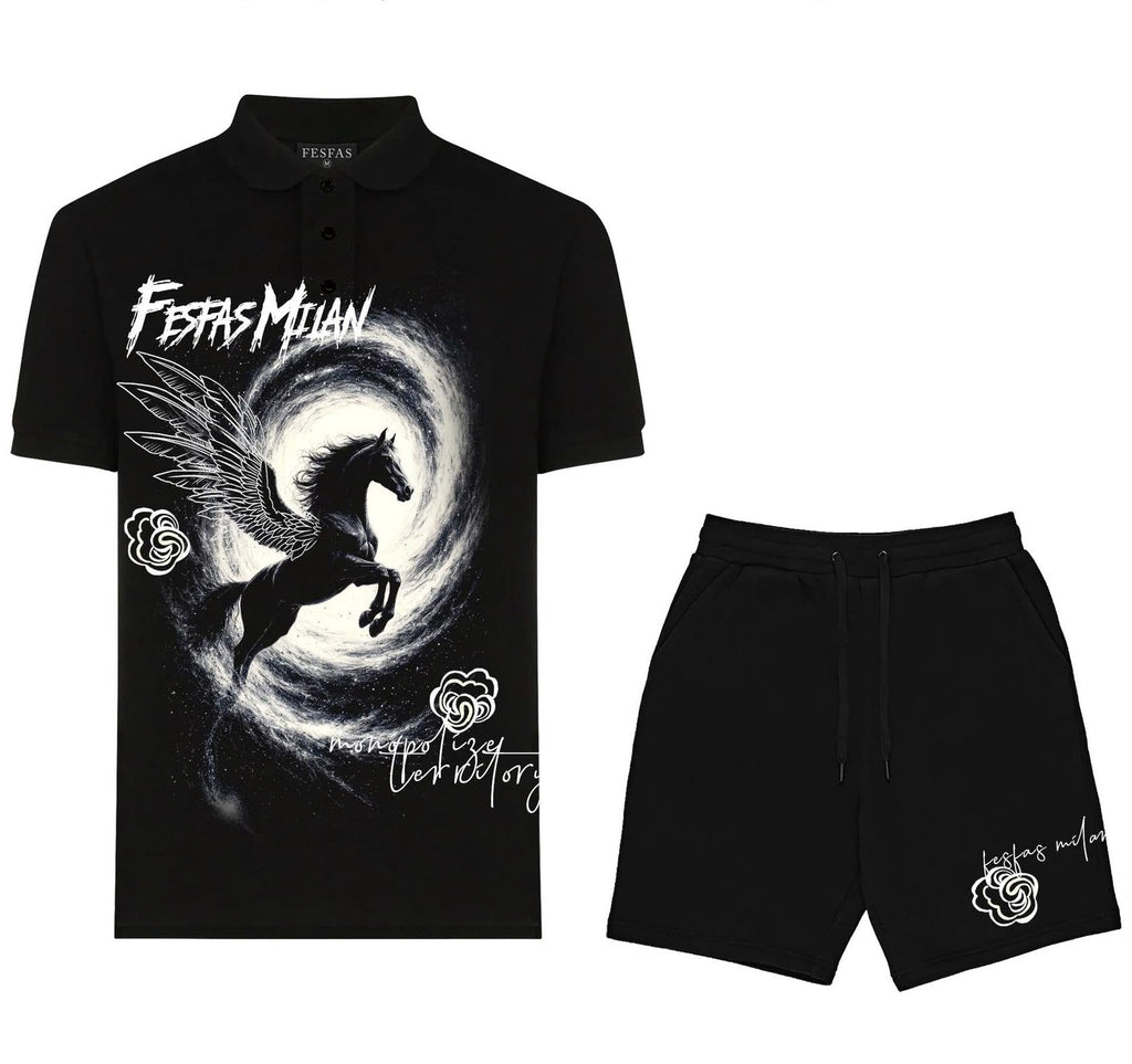 FesFas horse-print Polo Set | Men | Black
