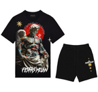 FesFas angel-print T-shirt Set | Black