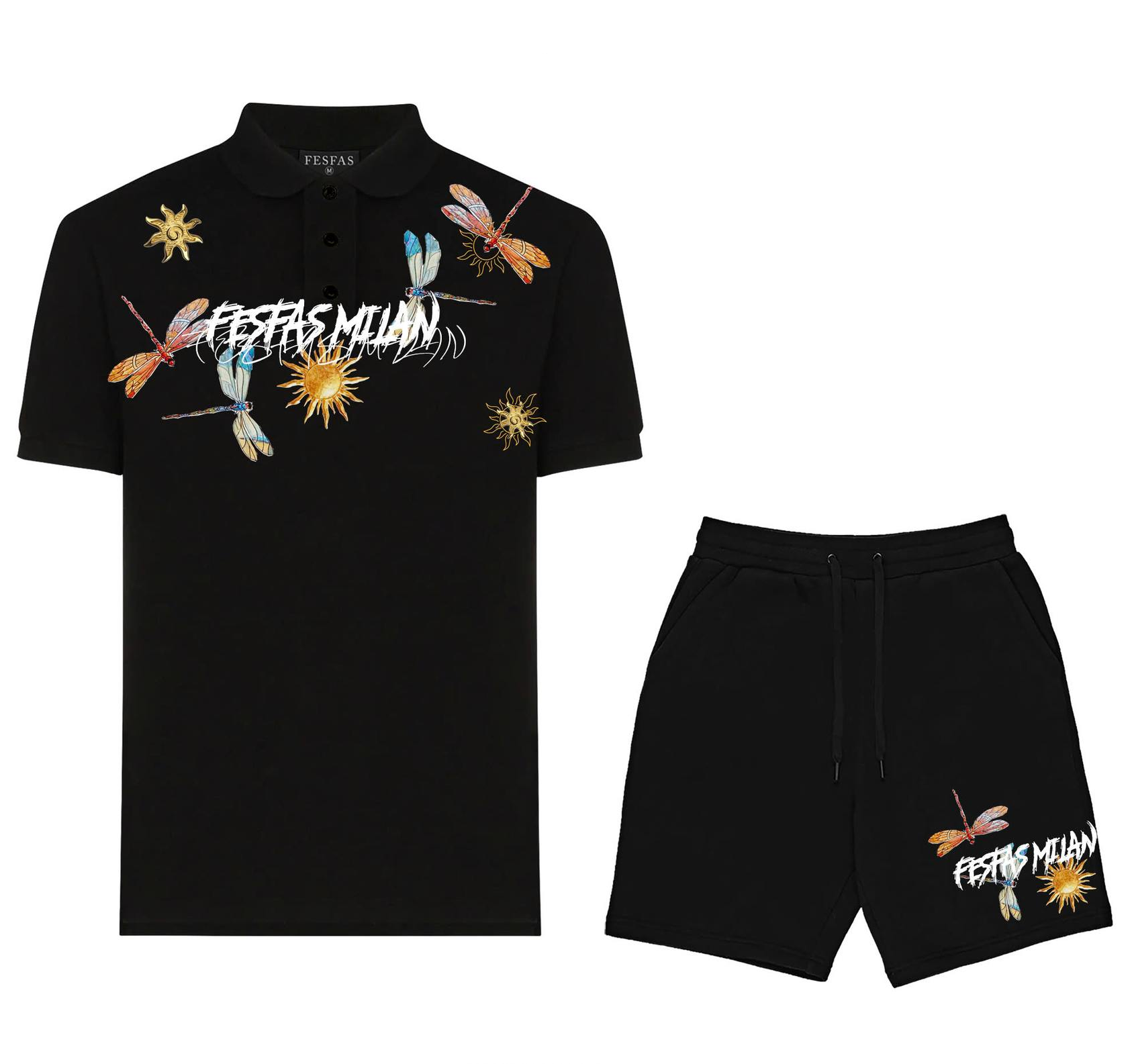 FesFas dragonflies-print Polo Set | Black