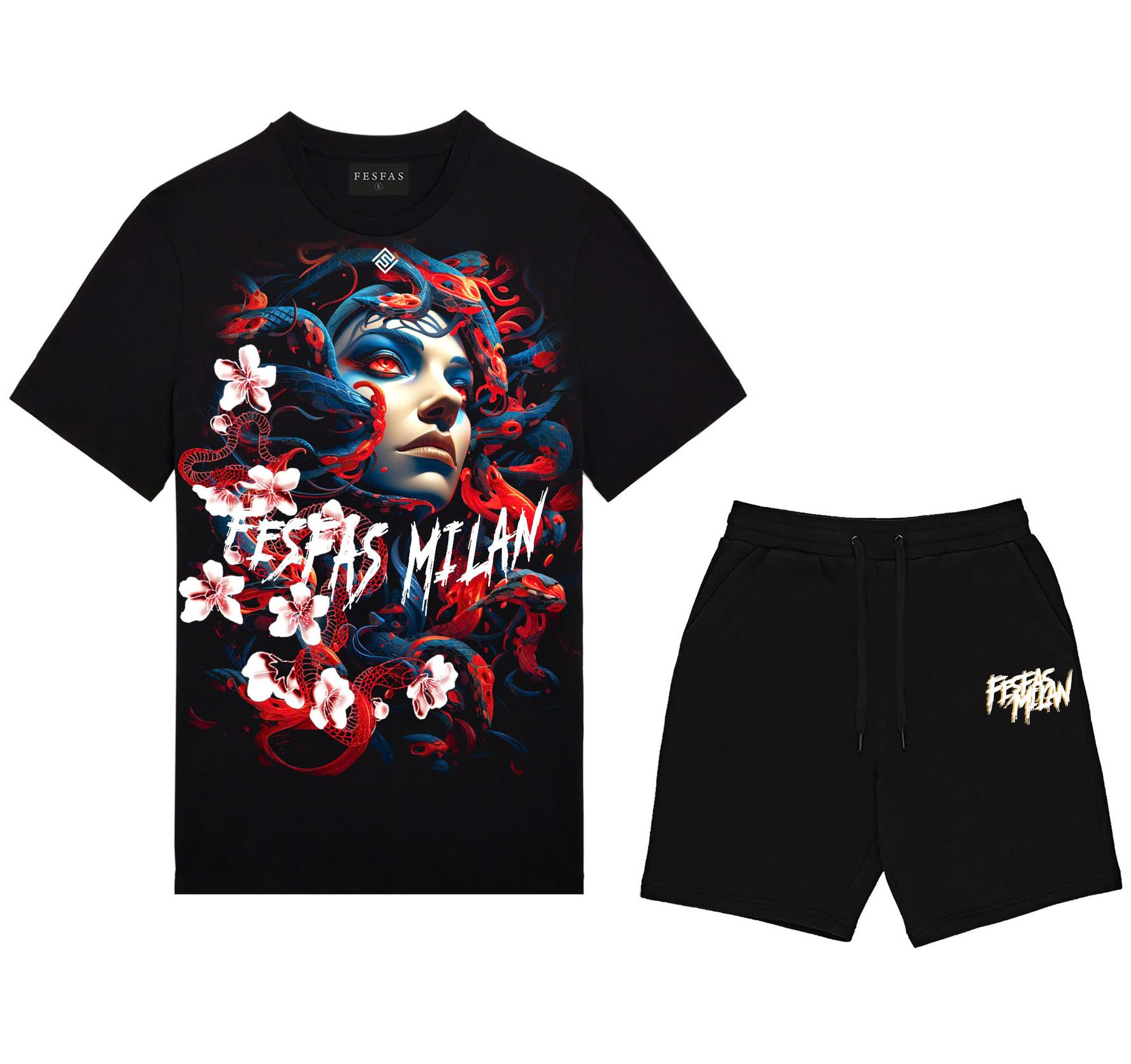 FesFas medusa-print T-shirt Set | Black