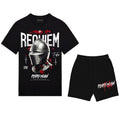 FesFas knight helmet-print T-shirt Set | Black