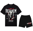 FesFas knight helmet-print T-shirt Set | Black
