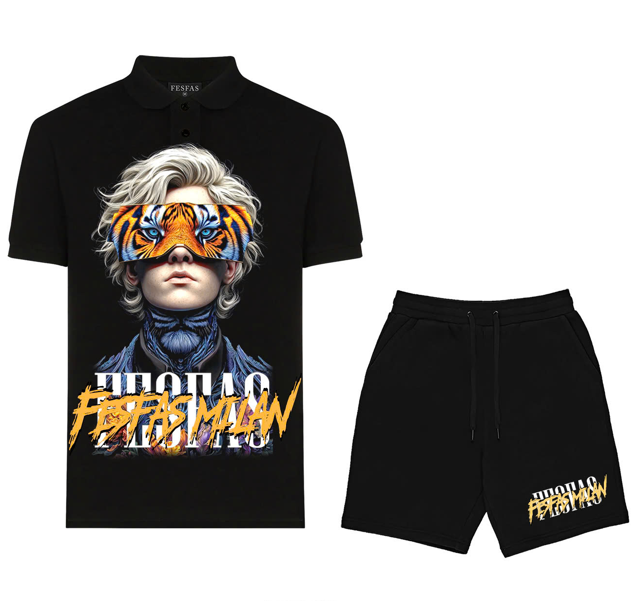 FesFas tiger eyes-print Polo Set | Men | Black