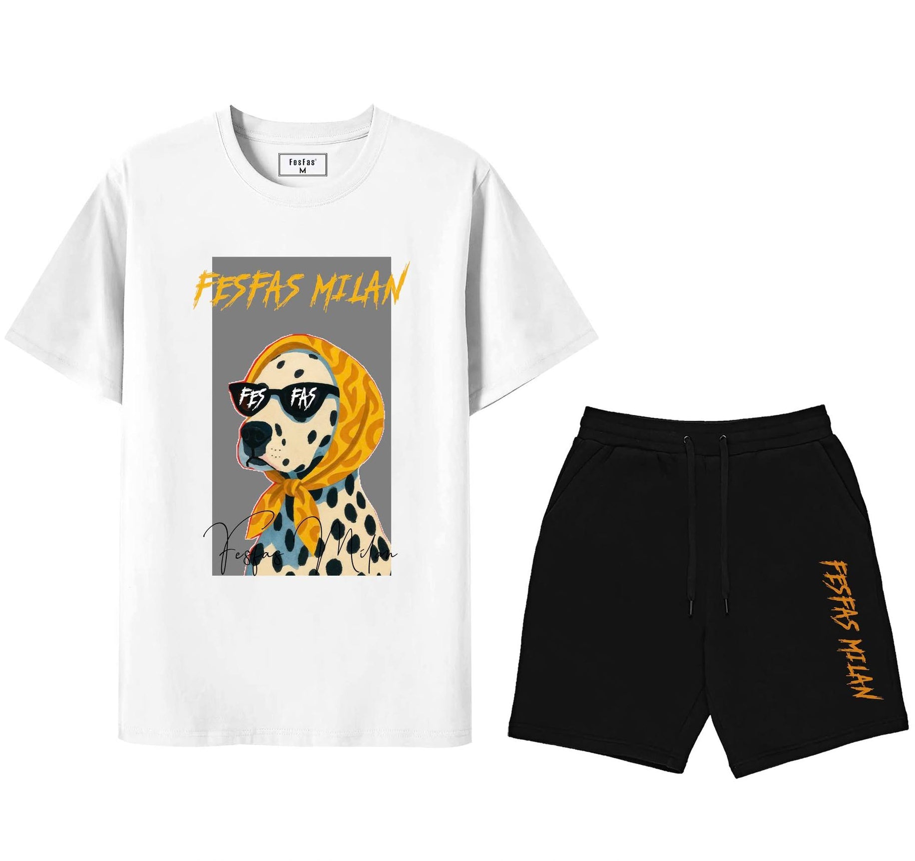 FesFas dalmatian-print T-shirt Set | Black & White