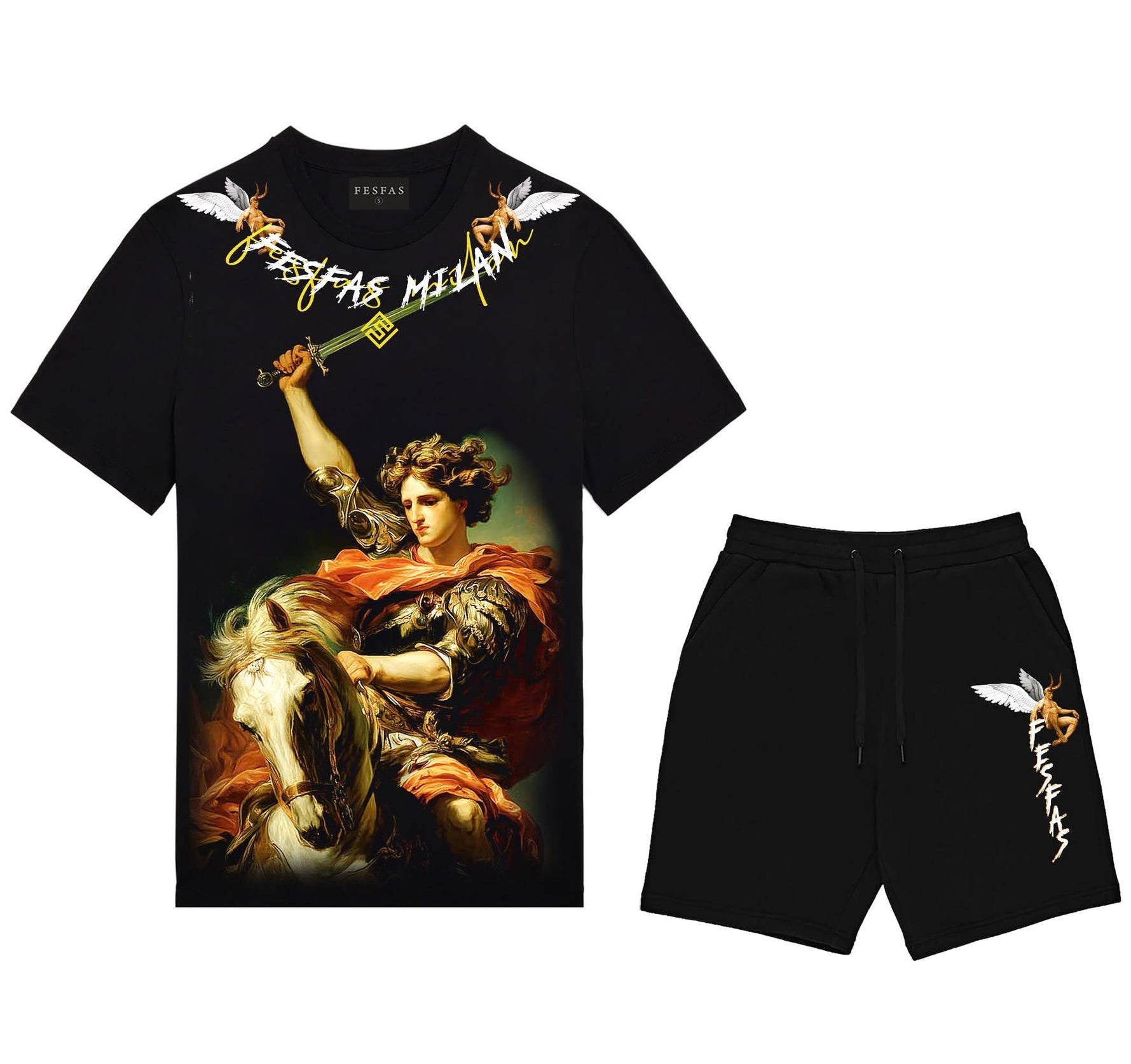 FesFas woman warrior-print T-shirt Set | Black | Men