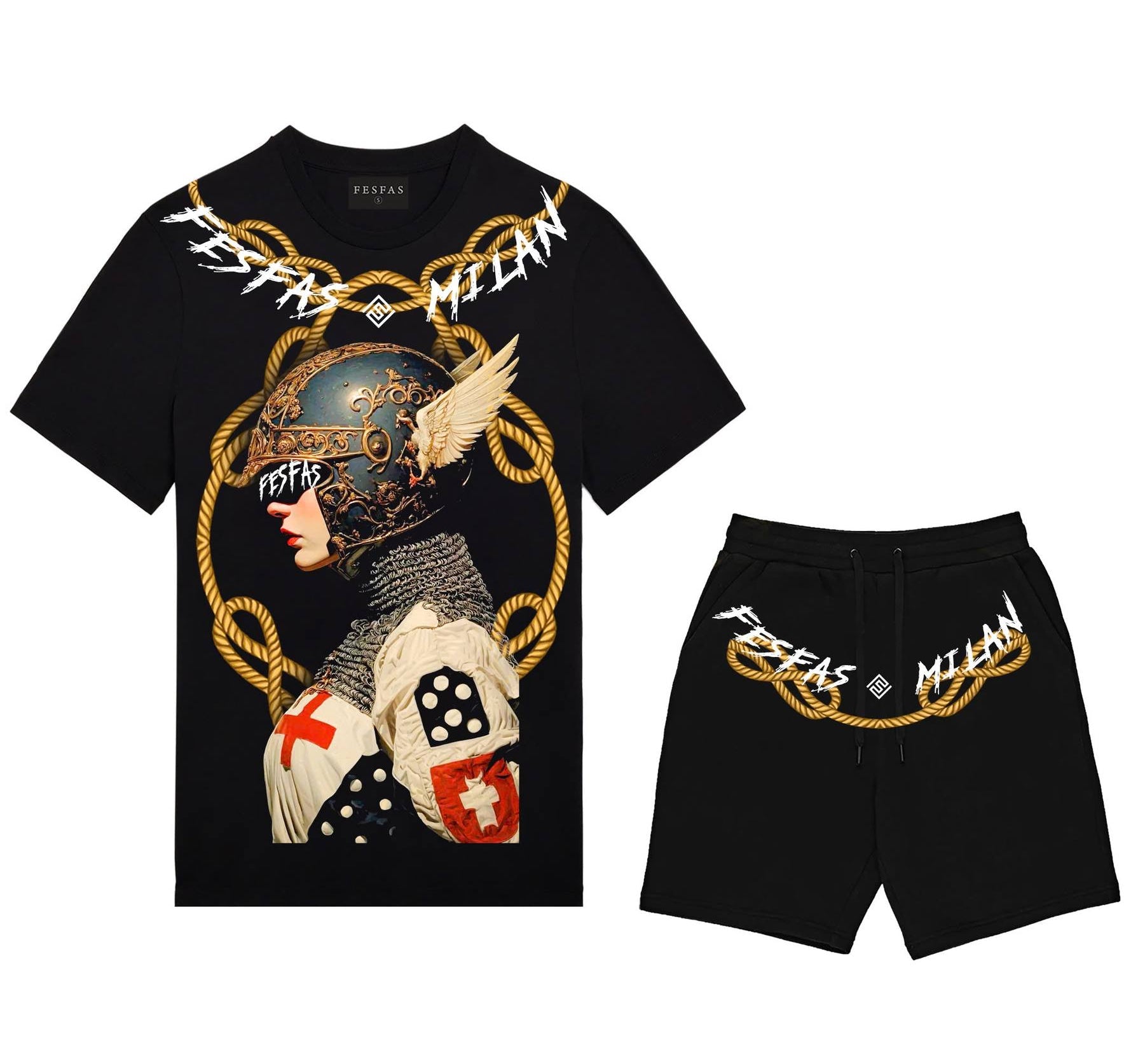 FesFas graphic-print T-shirt Set | Black | Men